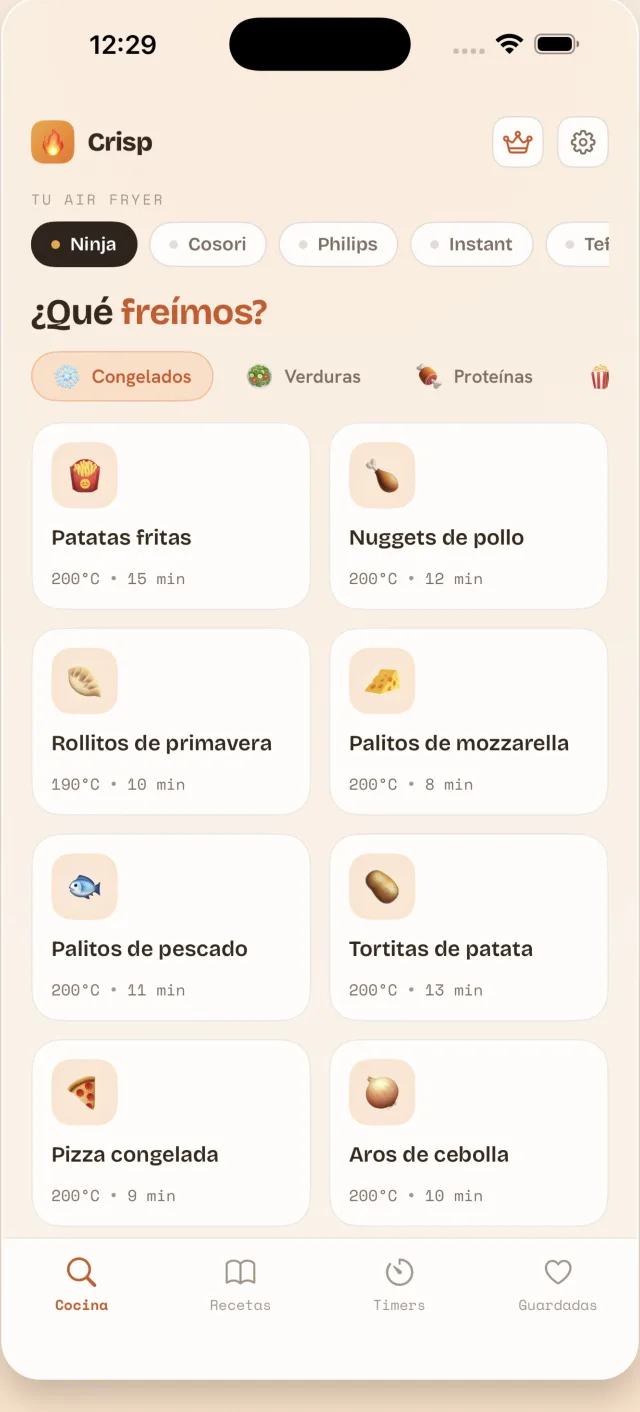 Pantalla principal de Crisp
