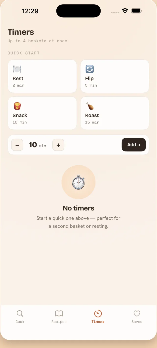 Up to 4 timers at once