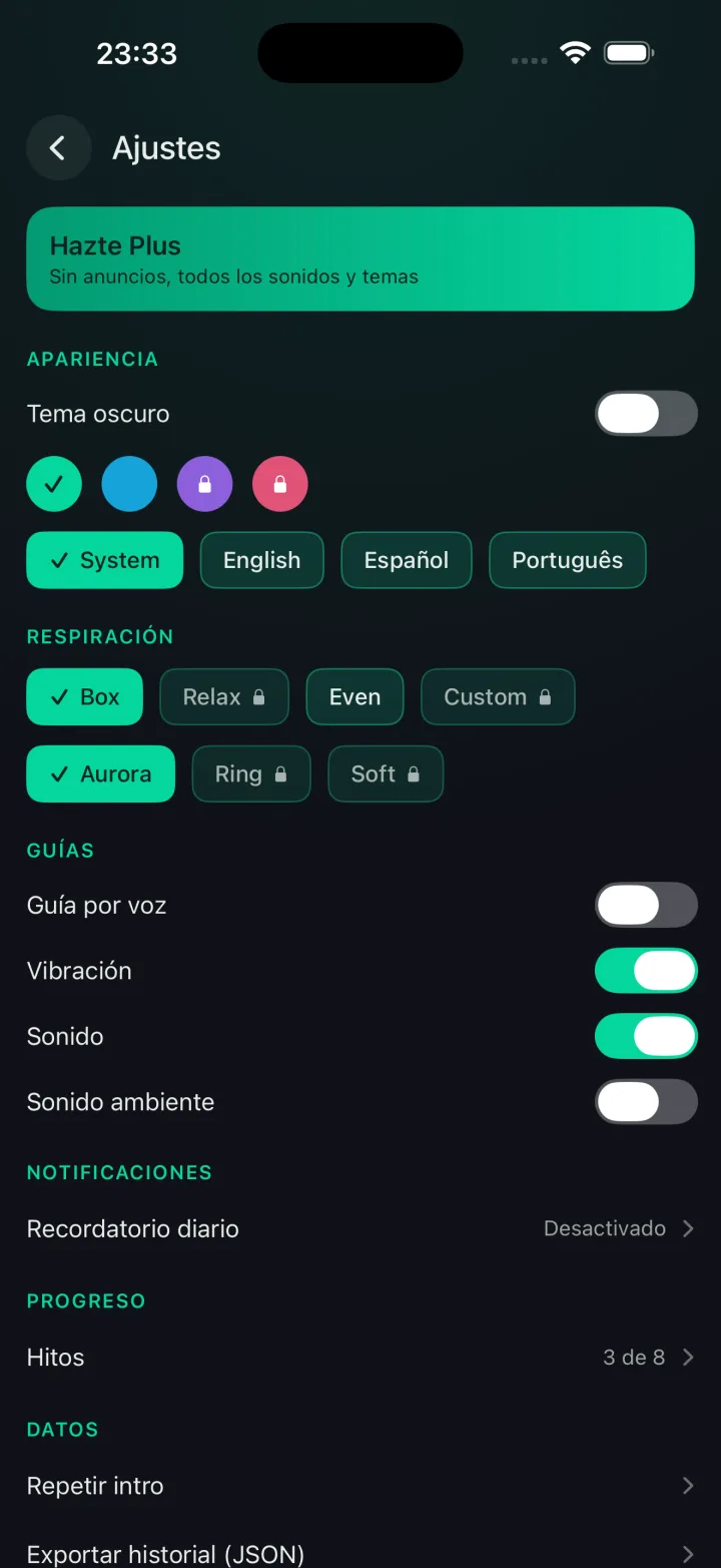 Ajusta la app a tu gusto