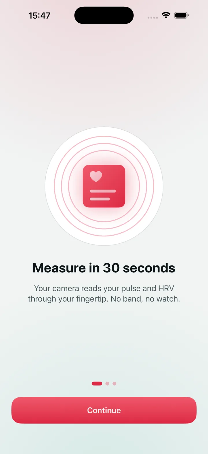 Rest your finger on the camera to measure