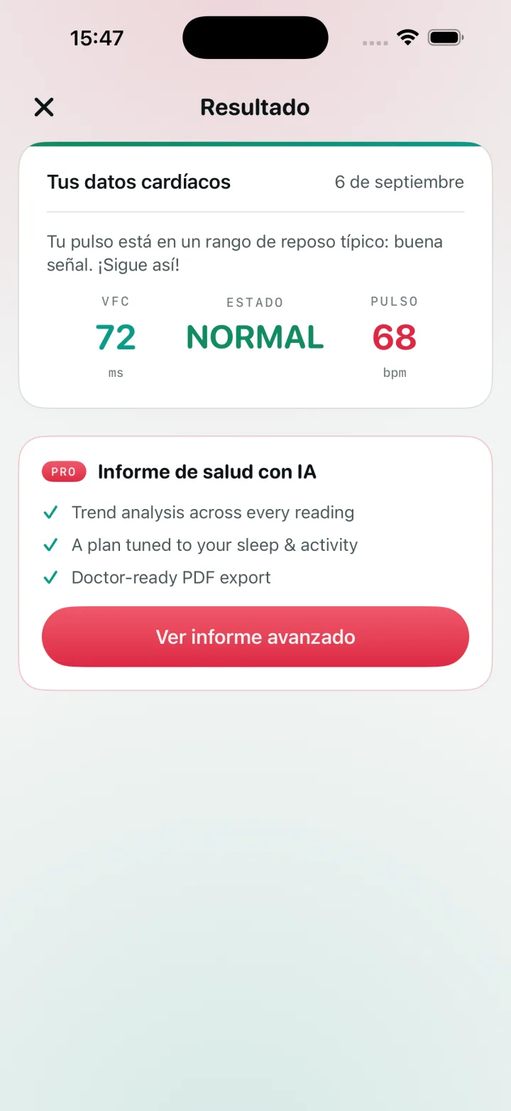 Lectura con medidor de calidad de señal