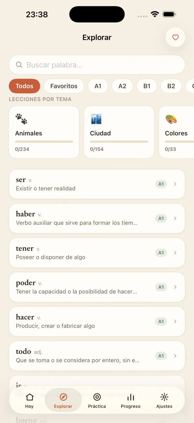 Explora por nivel y tema
