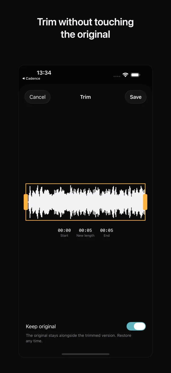 Trim and edit without losing anything