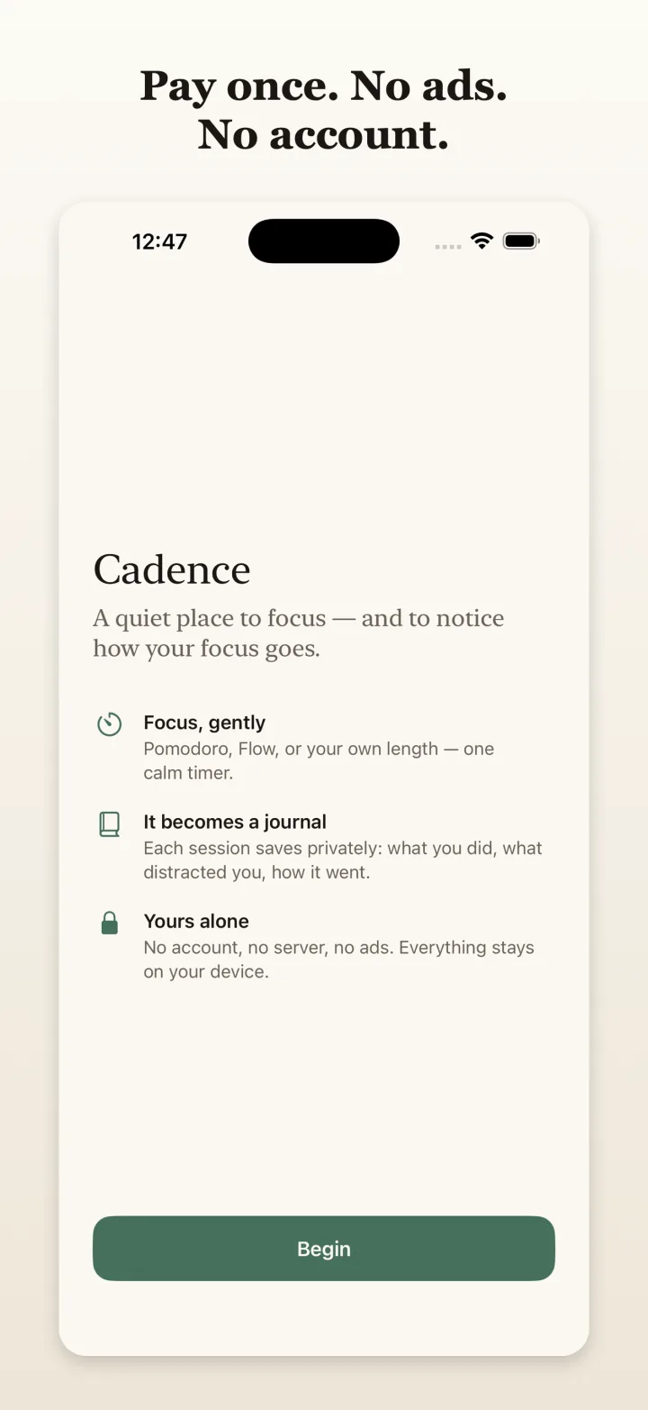 Calm: no streaks or pressure