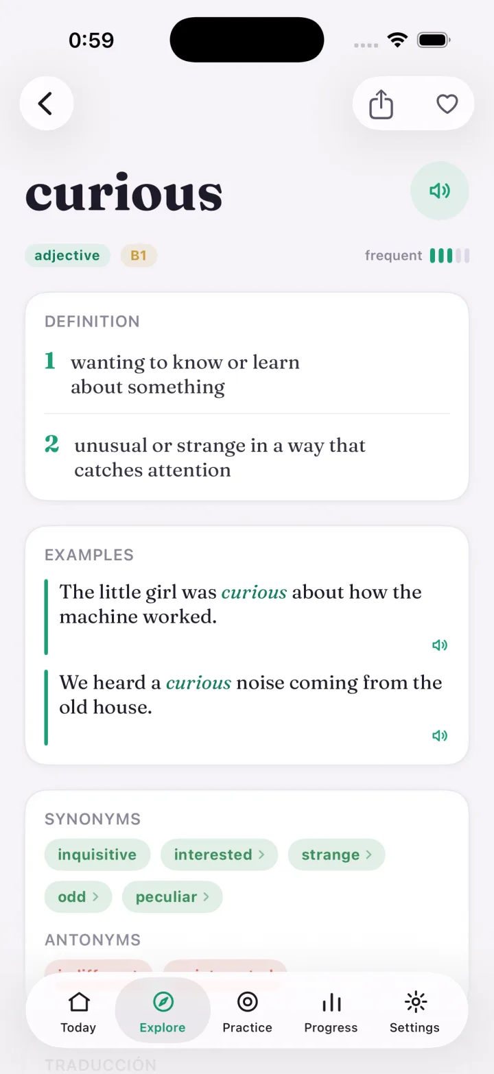 Definitions, examples and audio