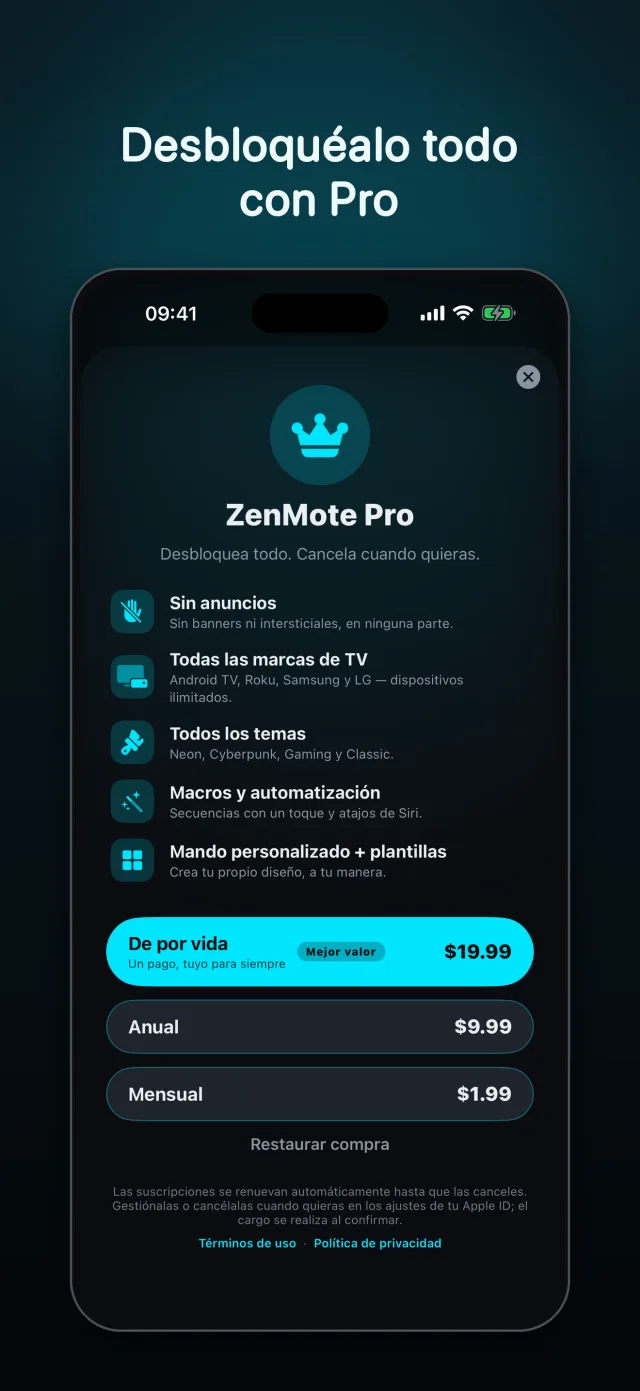 ZenMote Pro: temas y macros
